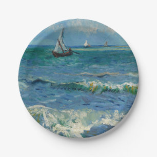 The Sea at Les Saintes Maries de la Mer   Van Gogh Paper Plate