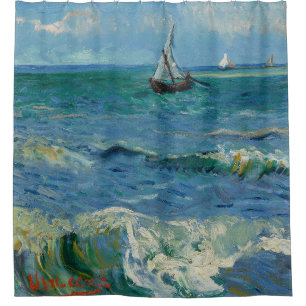 The Sea at Les Saintes Maries de la Mer Van Gogh Shower Curtain