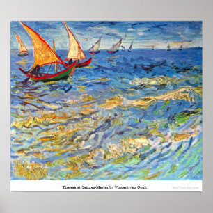 The sea at Saintes-Maries by Vincent van Gogh Poster