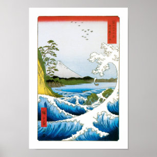 The Sea at Suruga Province, 1858 Poster