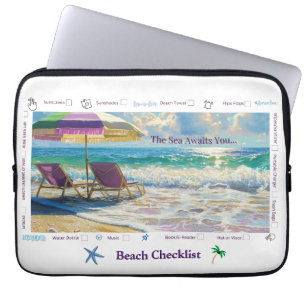 The Sea Awaits You Laptop Sleeve