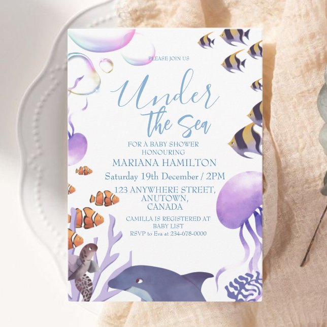 The Sea Baby Boy Shower Ocean Animals Invitation (Creator Uploaded)
