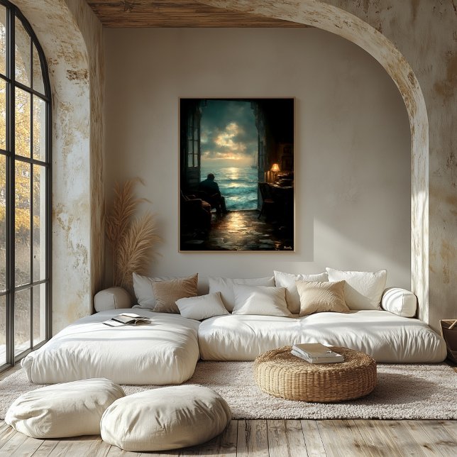 The Sea Beyond His Silence Canvas Print (Creator Uploaded)