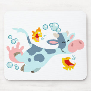 The Sea Cow and Fish Friends mousepad