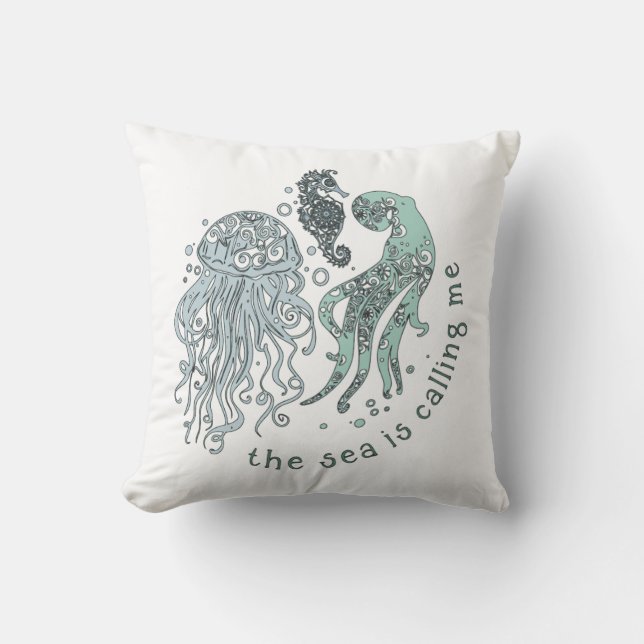 The Sea is Calling Me Cushion (Front)