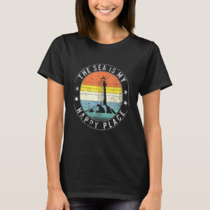 The Sea Is My Happiest Place Lighthouse Summer Vac T-Shirt
