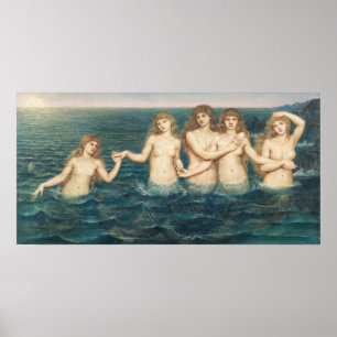 The Sea Maidens Evelyn De Morgan Poster