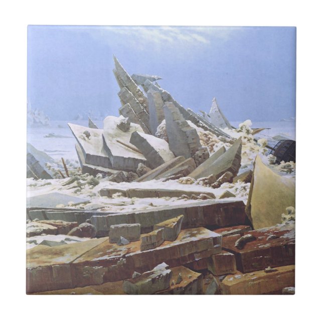 The Sea of Ice (by Caspar David Friedrich) Tile (Front)