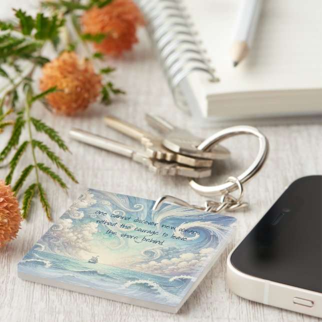 The Sea & Quote  Key Ring (Front Right)