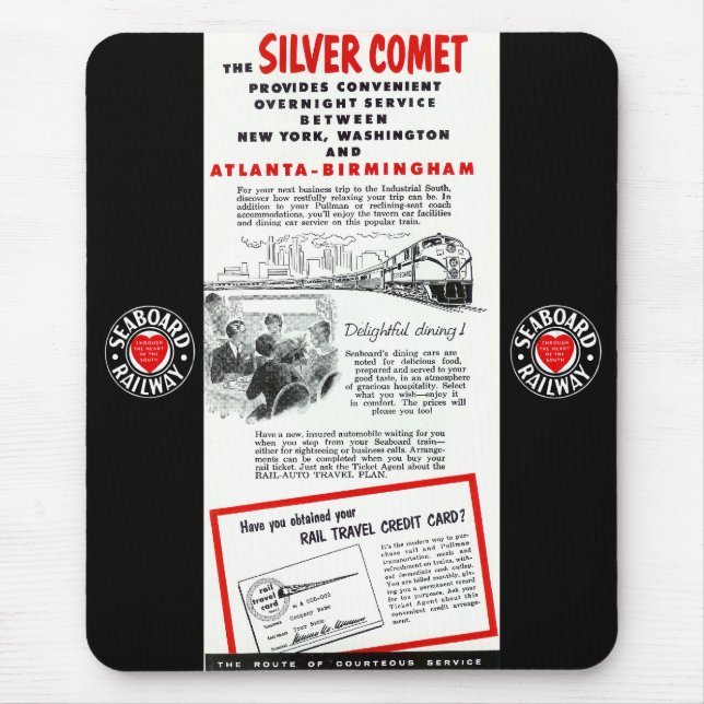 The Seaboard RailRoad Silver Comet Train Mouse Pad (Front)