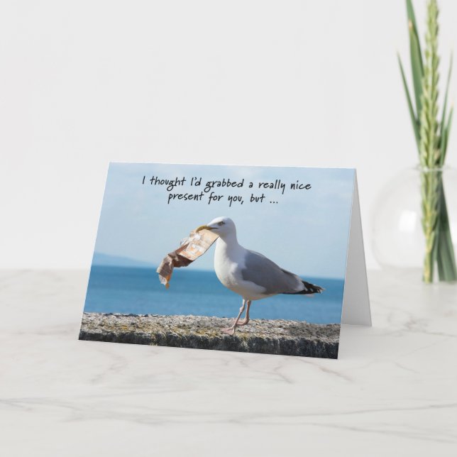 The Seagull and the Non Present Birthday Card (Front)