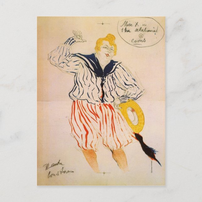 The seamen song by Toulouse-Lautrec Postcard (Front)