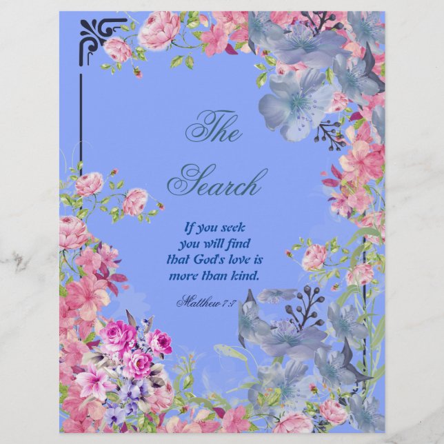 The Search Poem Personalised Paper (Front)