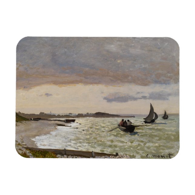 The Seashore at Sainte-Adresse, 1864 Magnet (Horizontal)