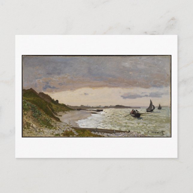 The Seashore at Sainte-Adresse, 1864 Postcard (Front)