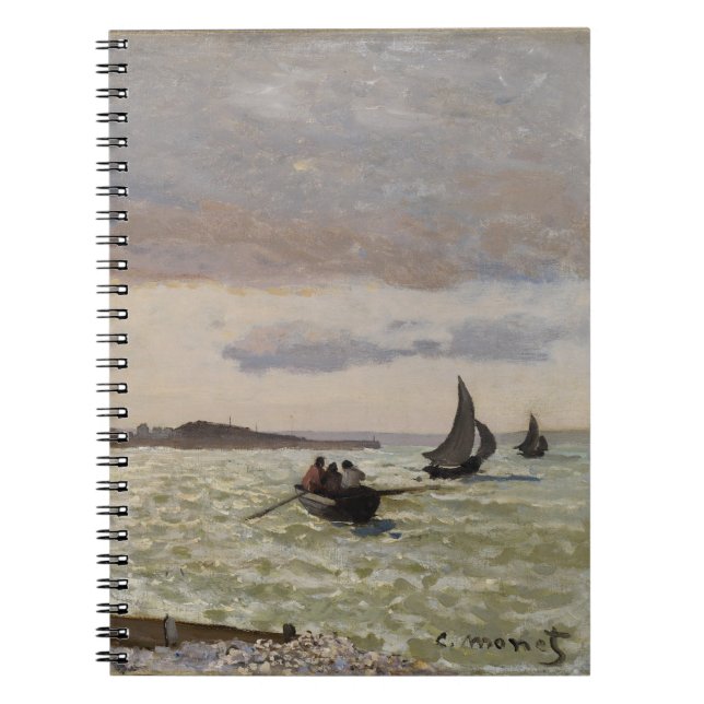 The Seashore at Sainte-Adresse, 1864 Spiral Notebook (Front)