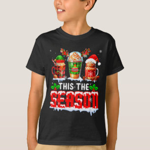 The Season Christmas Three Santa Reindeer Elf Coff T-Shirt
