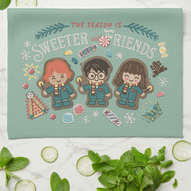 The Season is Sweeter with Friends Tea Towel (Folded)