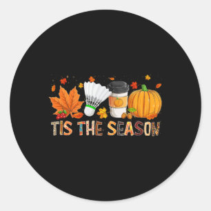 The Season Leopard Pumpkin Badminton Halloween Fal Classic Round Sticker