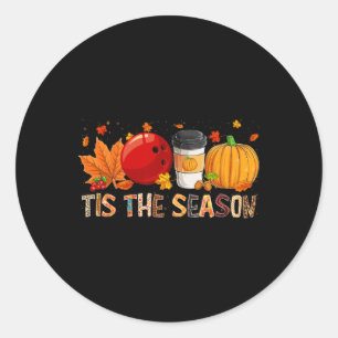 The Season Leopard Pumpkin Bowling Halloween Fall Classic Round Sticker