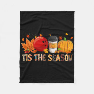 The Season Leopard Pumpkin Bowling Halloween Fall Fleece Blanket