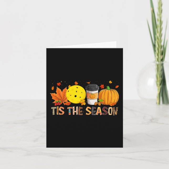 The Season Leopard Pumpkin Pickleball Halloween Fa Card (Front)