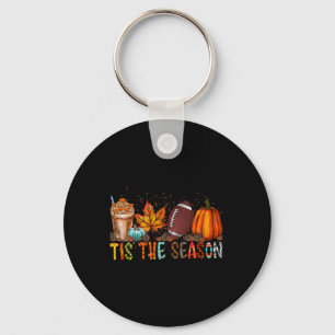The Season Pumpkin And Spice Football Halloween Fa Key Ring
