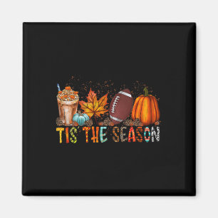 The Season Pumpkin And Spice Football Halloween Fa Magnet