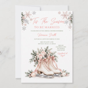 The Season To Be Married Ice Skating Bridal Shower Invitation