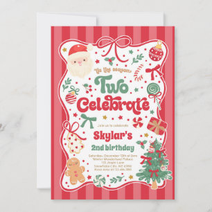The Season Two Celebrate Christmas 2nd Birthday Invitation