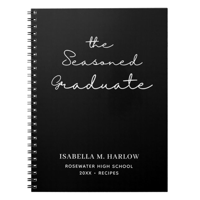 The Seasoned Graduate Personalised Recipe Notebook (Front)