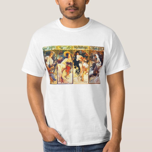 The Seasons 2nd set by Mucha T-shirt (Front)
