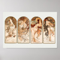 The Seasons Alphonse Mucha Art Nouveau