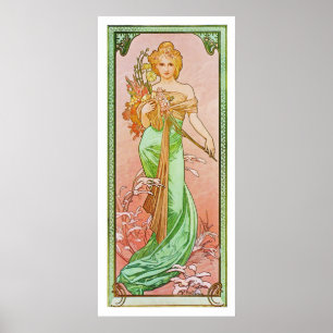 The Seasons: Spring Printemps, 1900 Alphonse Mucha Poster