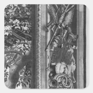 The Seasons' tapestry, border, Gobelins Factory Square Sticker