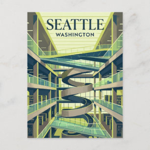 The Seattle Public Library Central Branch USA Postcard