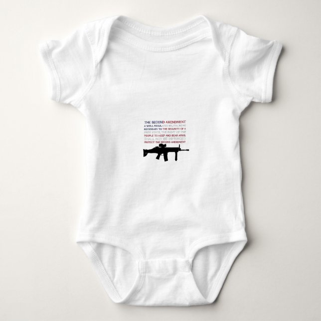 The Second Amendment Flag with M4 Baby Bodysuit (Front)