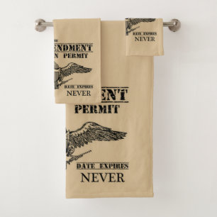 THE SECOND AMENDMENT IS MY GUN PERMIT BATH TOWEL SET