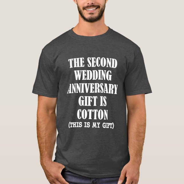 The second wedding anniversary gift is cotton tee (Front)