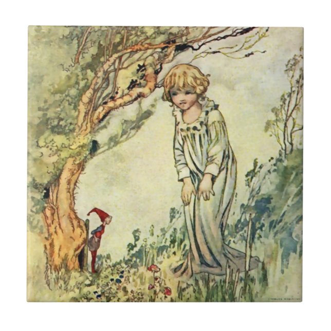 “The Secret Garden” Fairy Art by Charles Robinson Tile (Front)