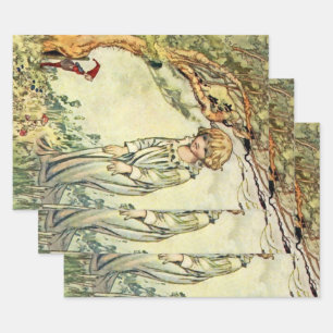 “The Secret Garden” Fairy Art by Charles Robinson Wrapping Paper Sheet