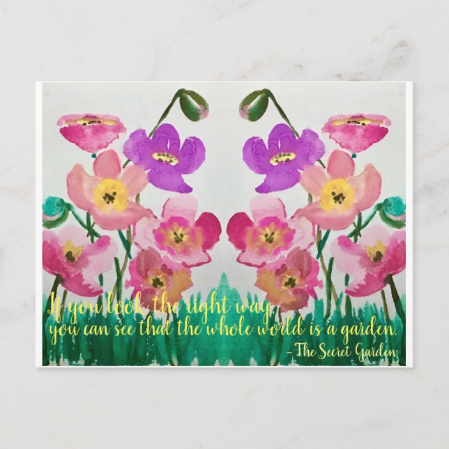 The Secret Garden Quote Postcard (Front)