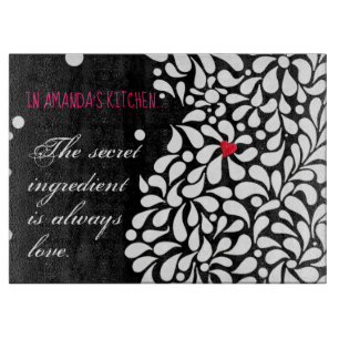 The secret ingredient is love personalised cutting board