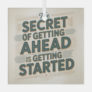 The Secret Of Getting Ahead Is Getting Started Glass Tree Decoration