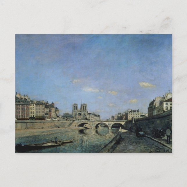The Seine and Notre Dame in Paris, 1864 Postcard (Front)