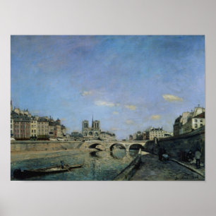 The Seine and Notre Dame in Paris, 1864 Poster