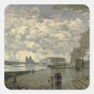 The Seine and Notre Dame Square Sticker