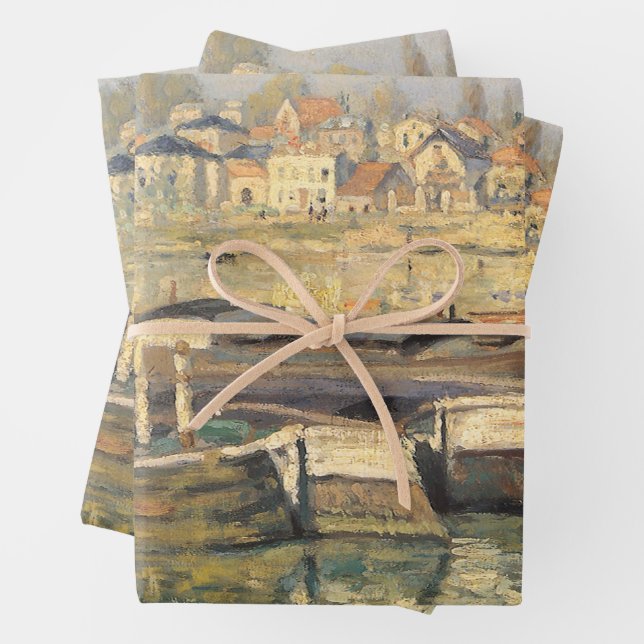 The Seine at Asnieres by Claude Monet Wrapping Paper Sheet (In situ)