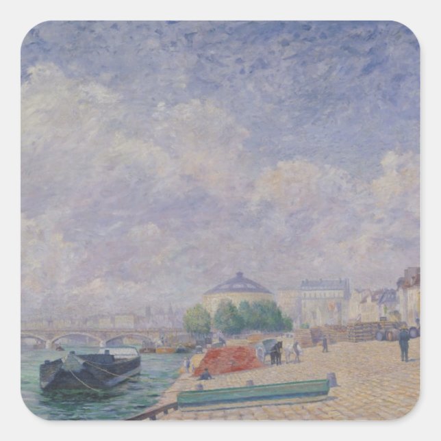 The Seine at Bercy, 1885 Square Sticker (Front)