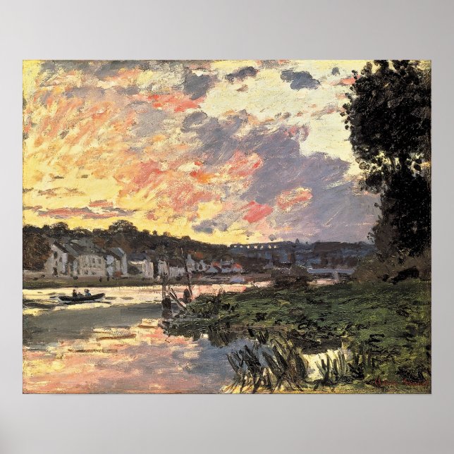 The Seine at Bougival in the Evening (1870) Poster (Front)